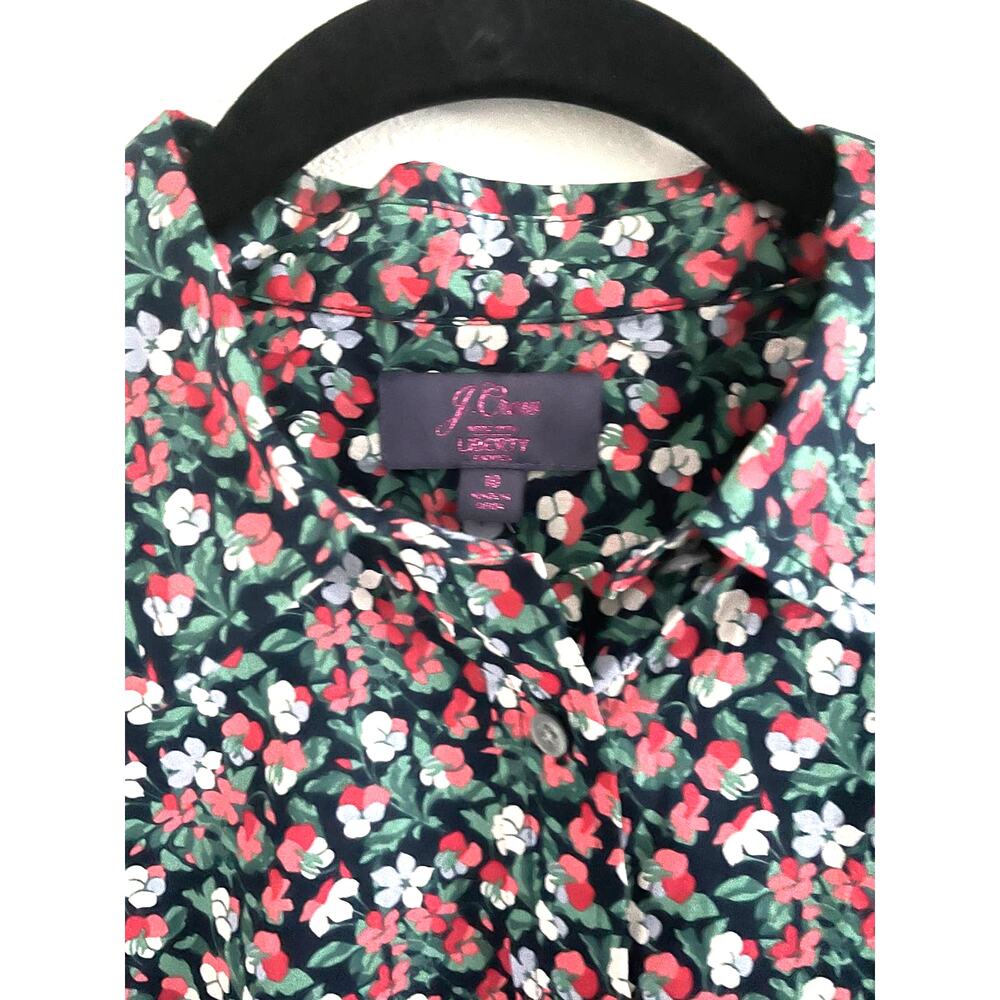 J. Crew x Liberty Sarah Floral Perfect Shirt long sleeve/Black/10 - Picture 4 of 8